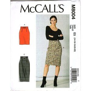 McCall's M8004 Misses 14 to 22 Easy Pencil Skirt Uncut Sewing Pattern